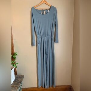 Zenana Premium LONG SLEEVE JUMPSUIT Romper Knit BACK KEYHOLE OPENING Comfy Sz XL